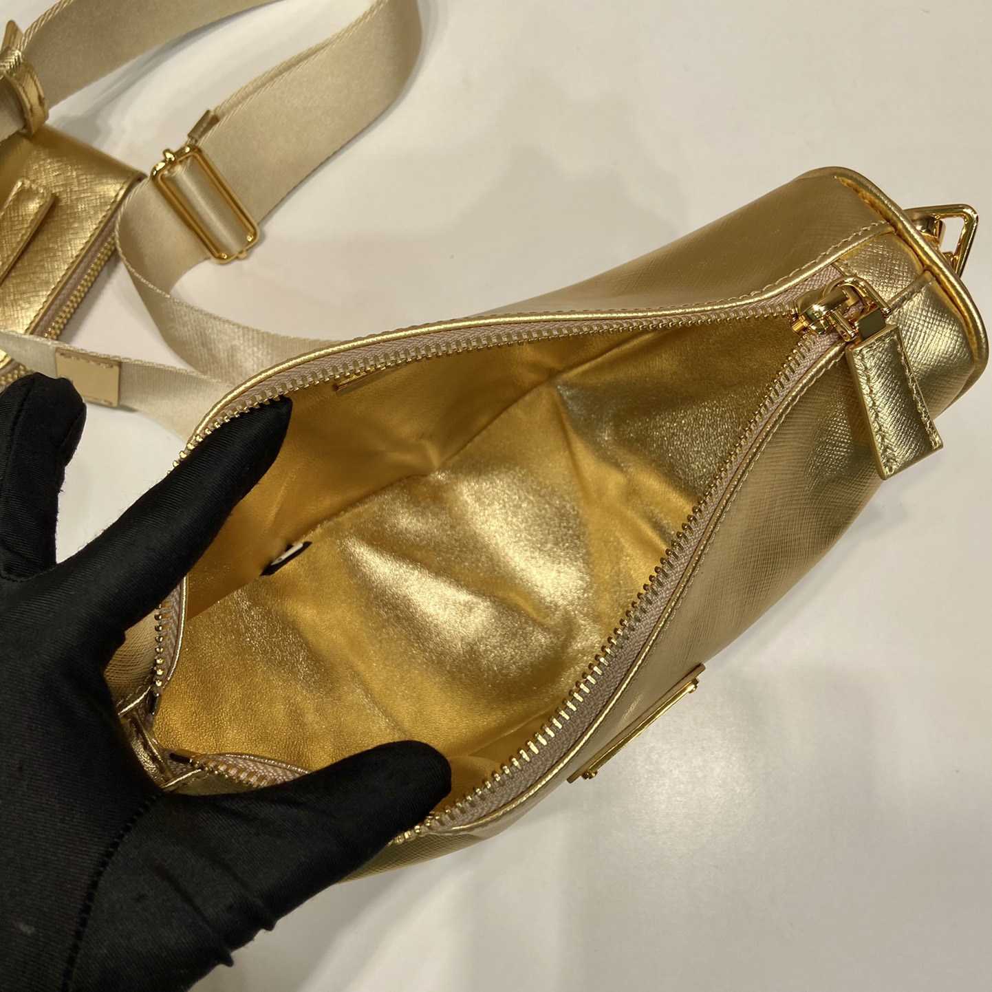Prada Triangle Saffiano Leather Shoulder Bag - 