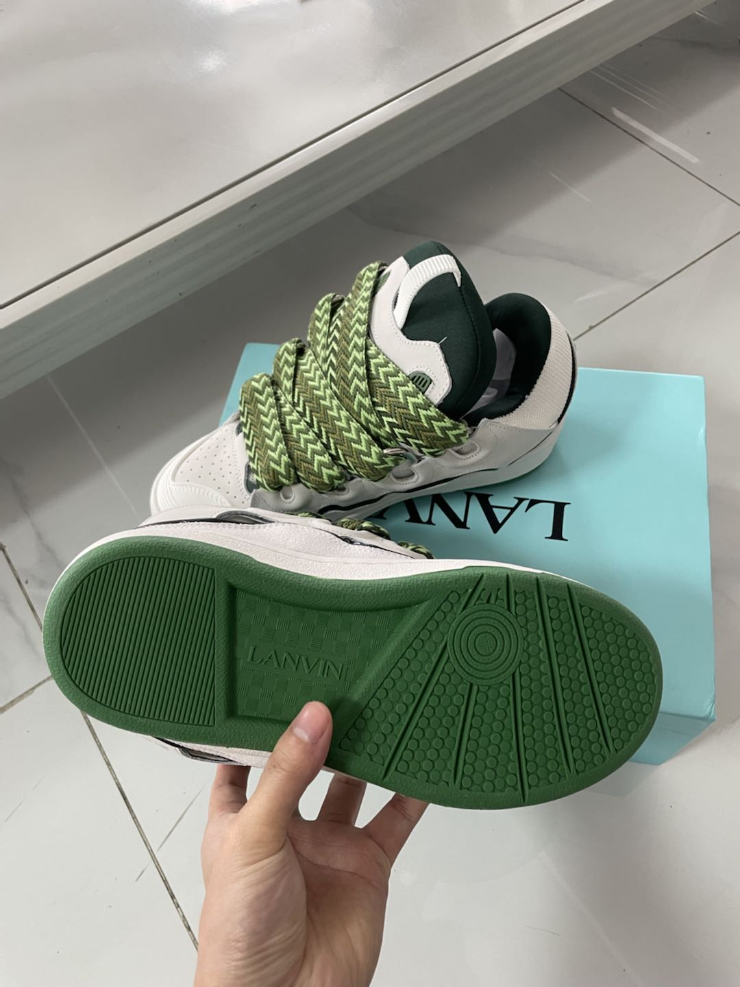 Lanvin Leather Curb Sneakers - 