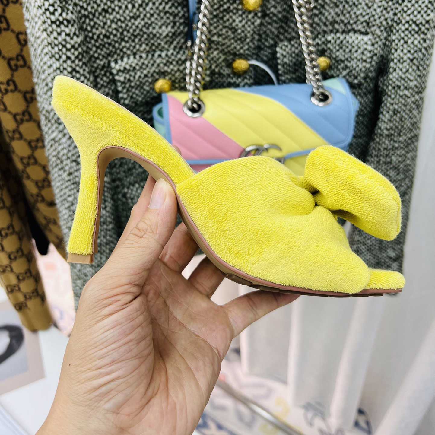Bottega Veneta Yellow Heeled Sandals - 