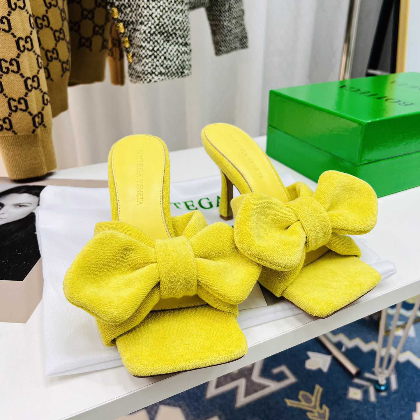 Bottega Veneta Yellow Heeled Sandals - 