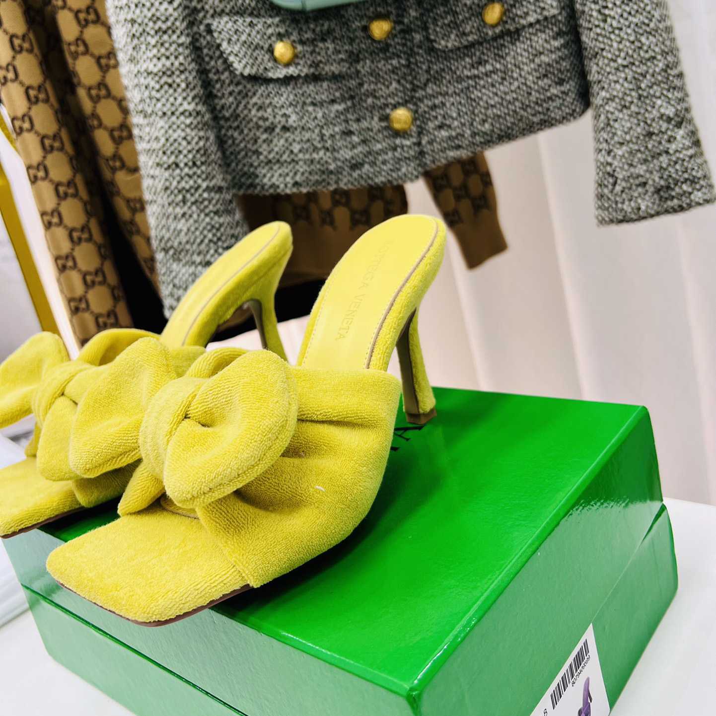 Bottega Veneta Yellow Heeled Sandals - 