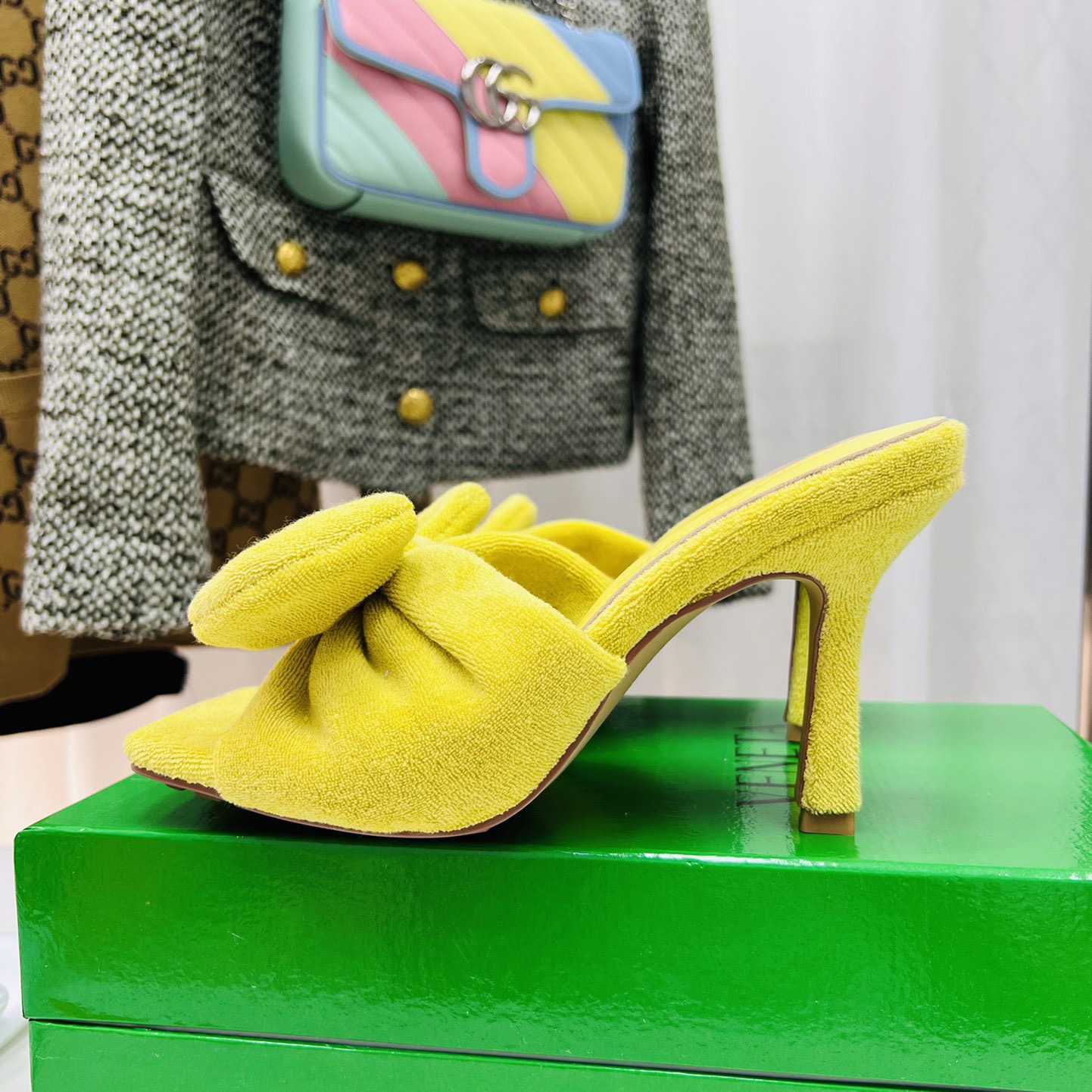 Bottega Veneta Yellow Heeled Sandals - 