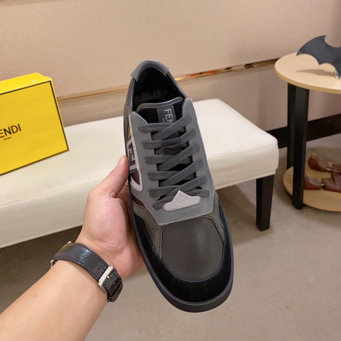 Fendi Step Black Leather Low-tops Sneakers - 