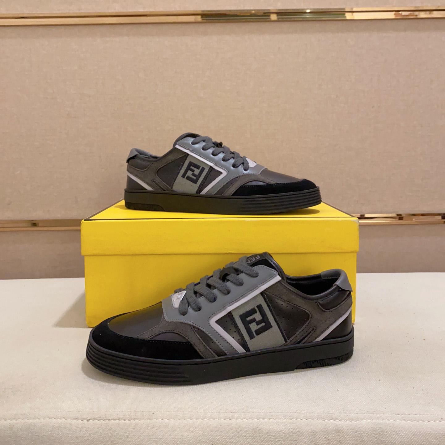 Fendi Step Black Leather Low-tops Sneakers - 