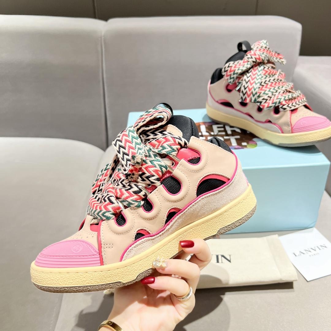 Lanvin Curb Lace Up Sneakers - 