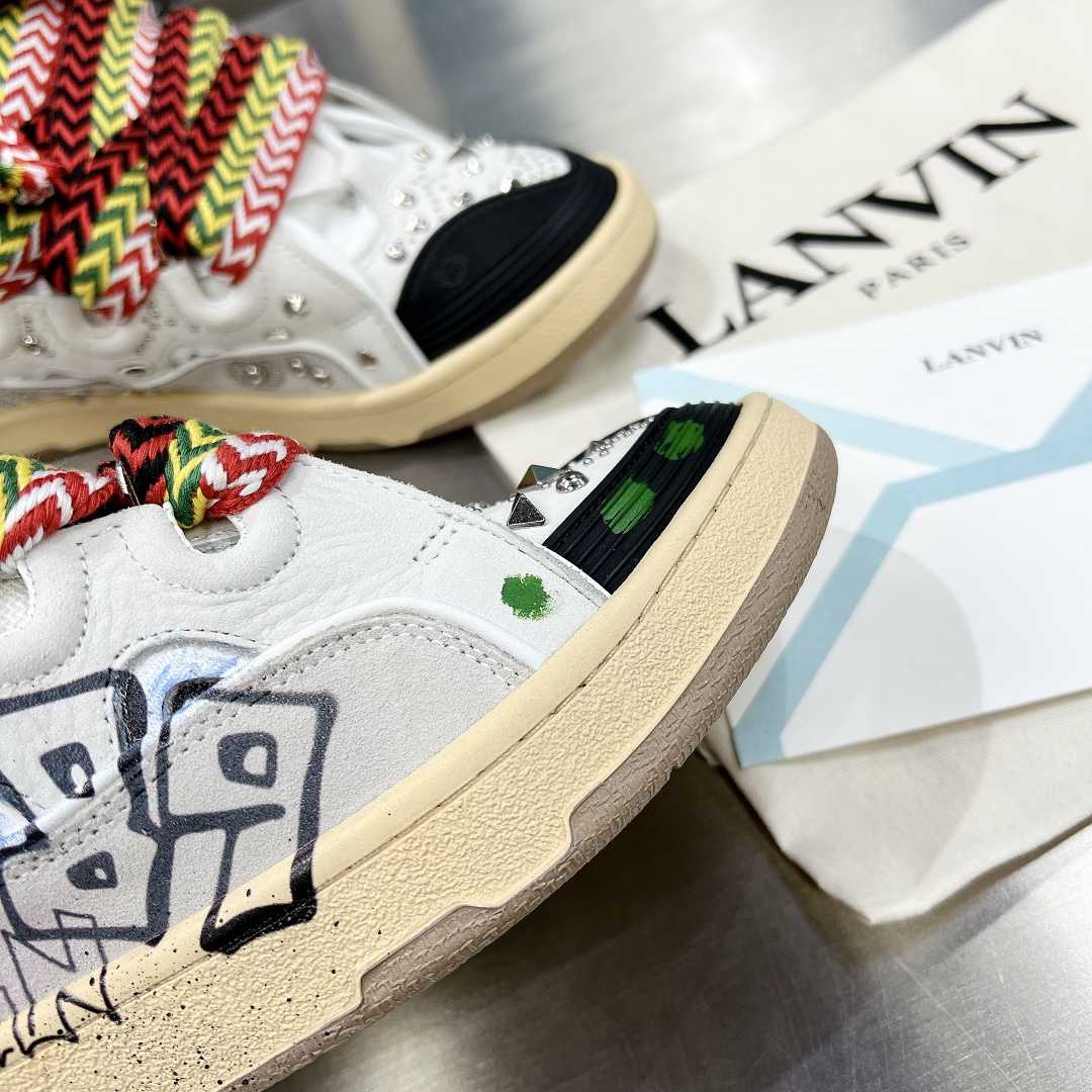 Lanvin Curb Lace Up Sneakers - 