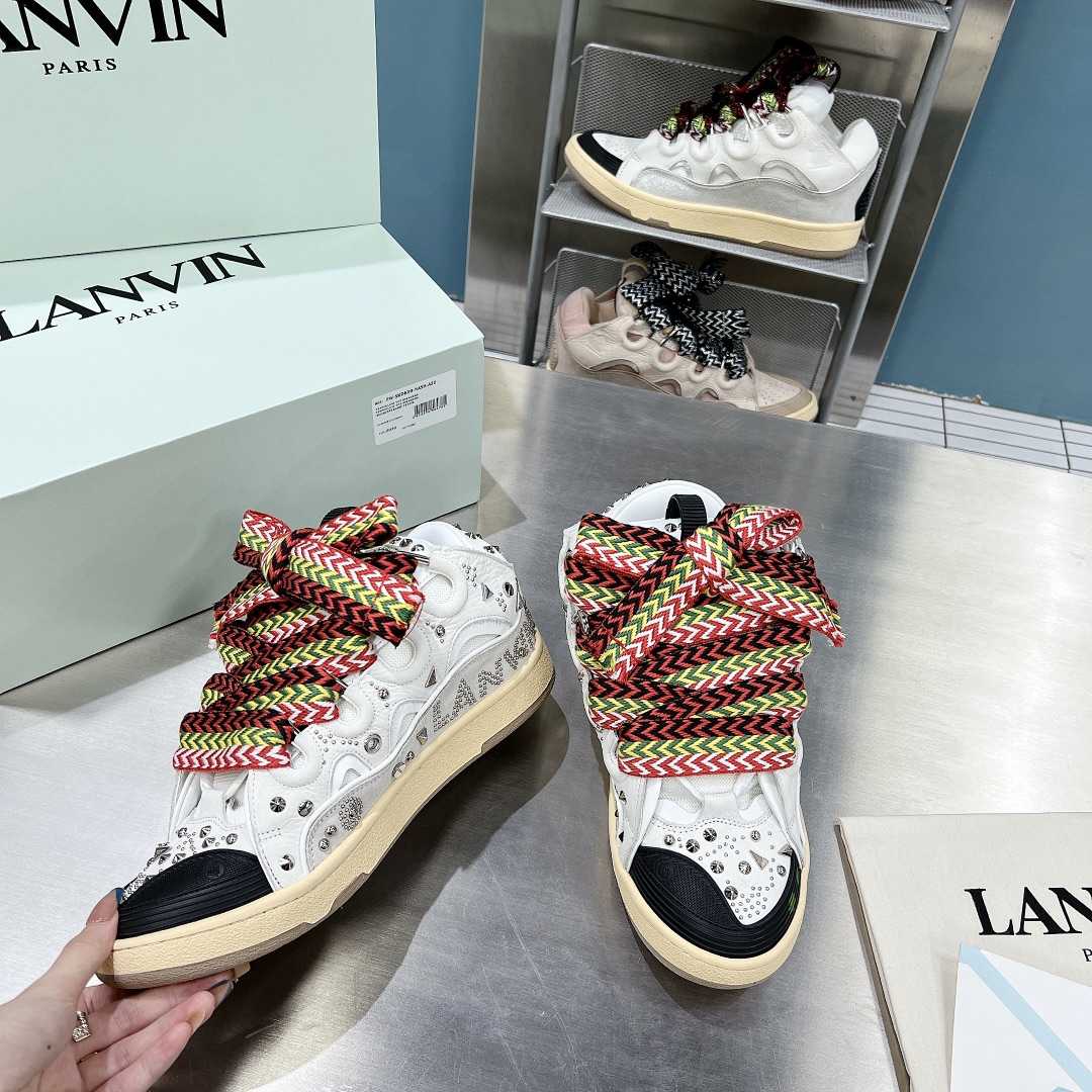 Lanvin Curb Lace Up Sneakers - 