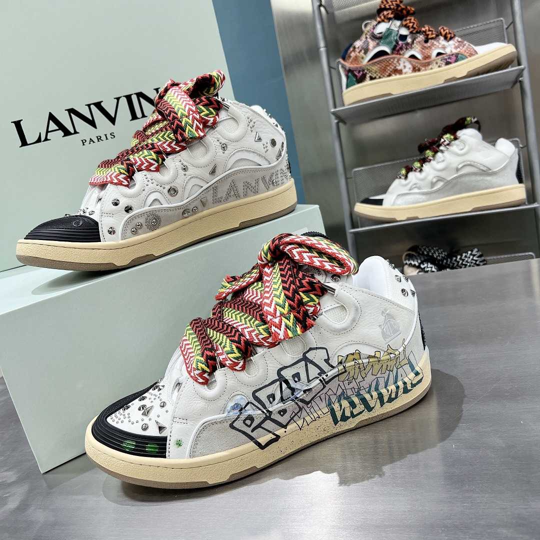 Lanvin Curb Lace Up Sneakers - 