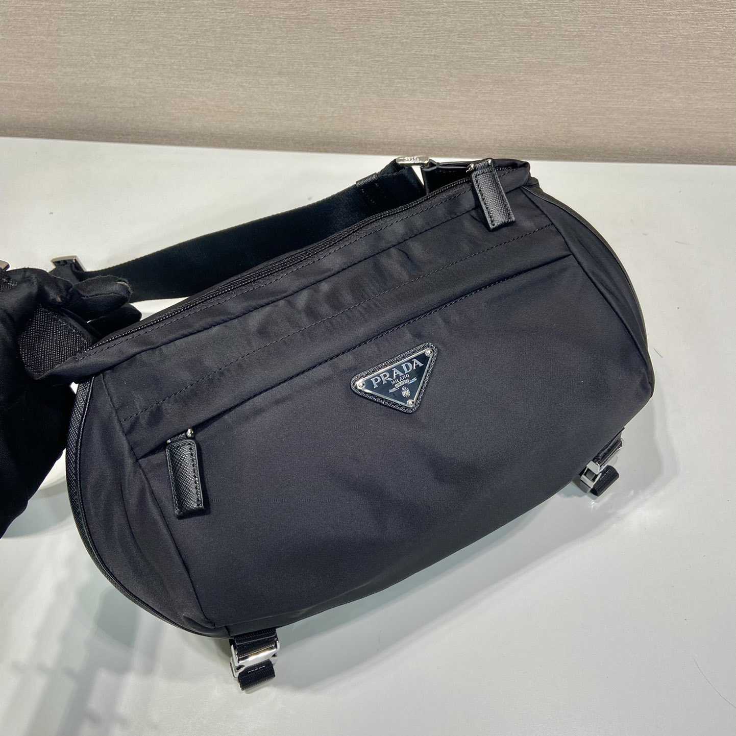 Prada Re-Nylon And Saffiano Leather Shoulder Bag - DesignerGu
