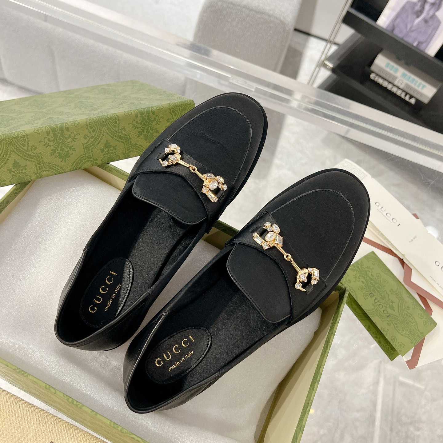 Gucci Women's Horsebit Loafer With Crystals - 