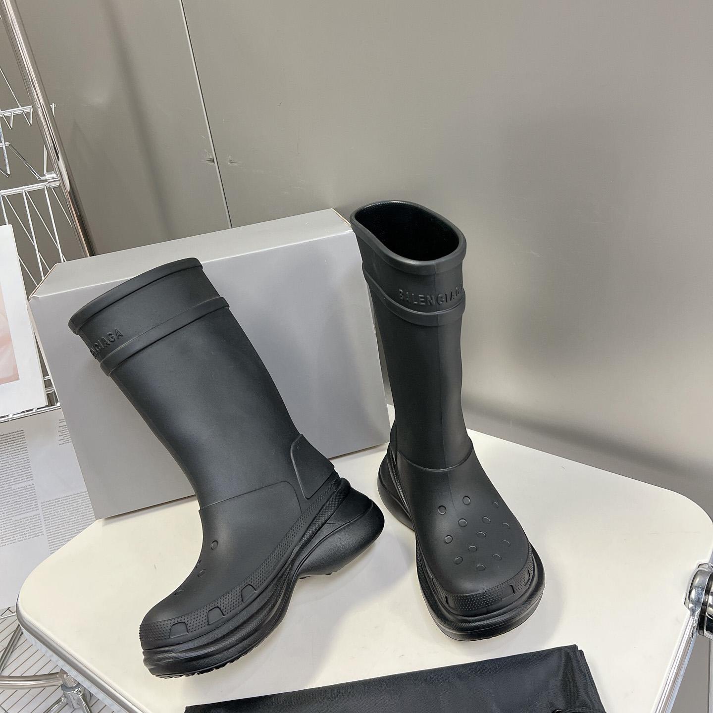 Balenciaga Crocs™ Boot In Black Rubber - 