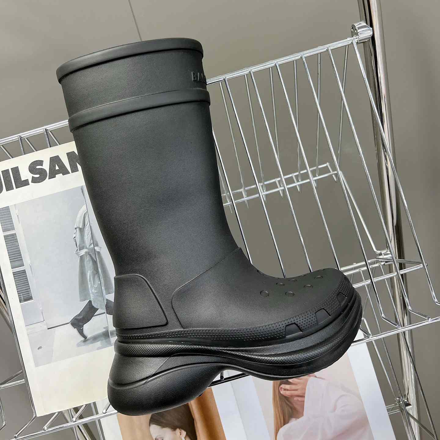 Balenciaga Crocs™ Boot In Black Rubber - 