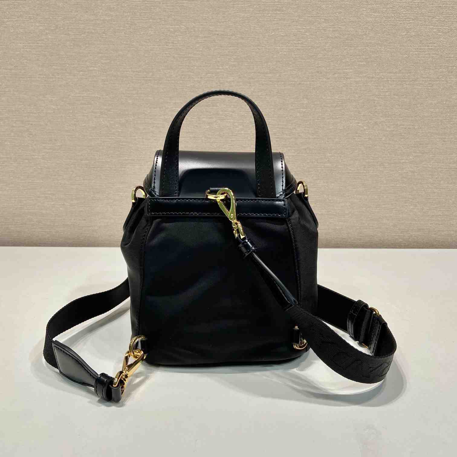 Prada Small Re-Nylon And Brushed Leather Backpack - 
