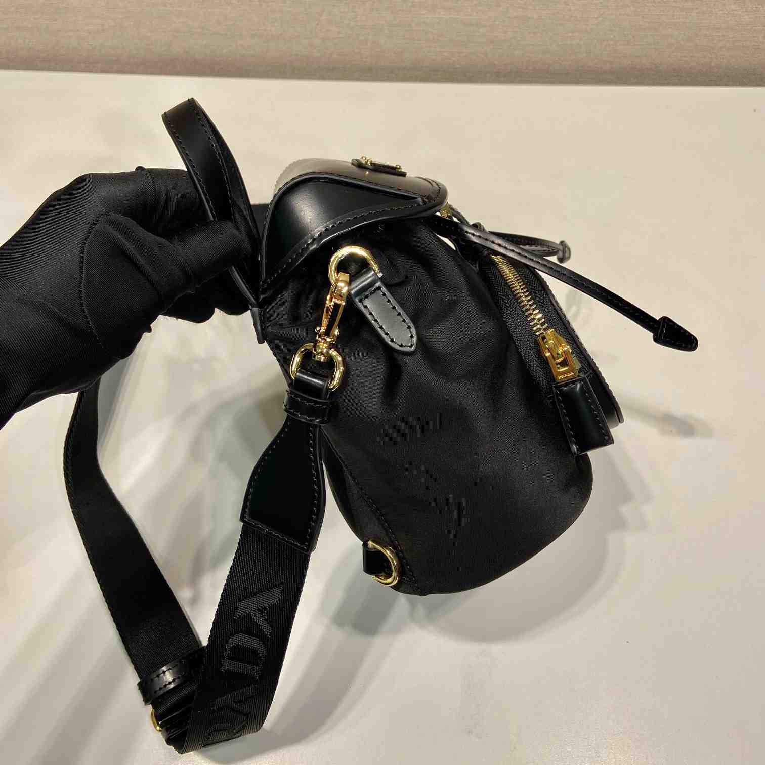 Prada Small Re-Nylon And Brushed Leather Backpack - 