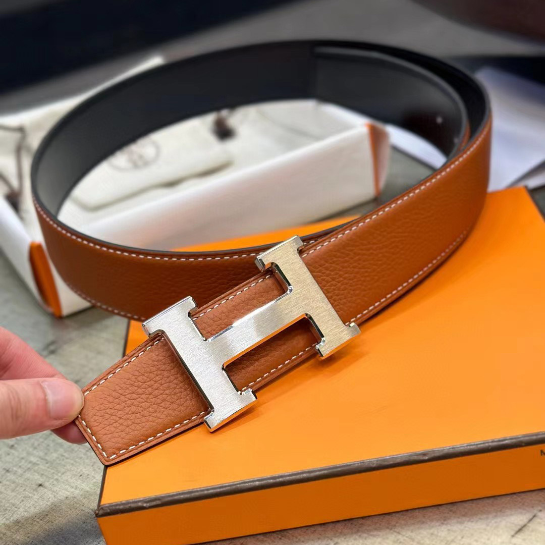 Hermes H Belt Buckle & Reversible Leather Strap - 