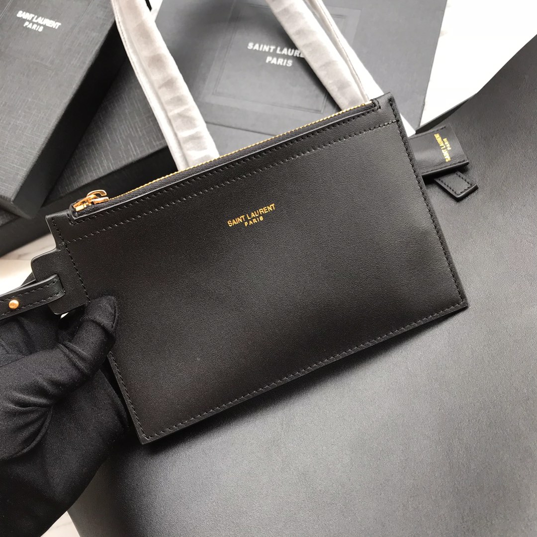 Saint Laurent Shopping Bag In Supple Leather (38x28x13cm) - 