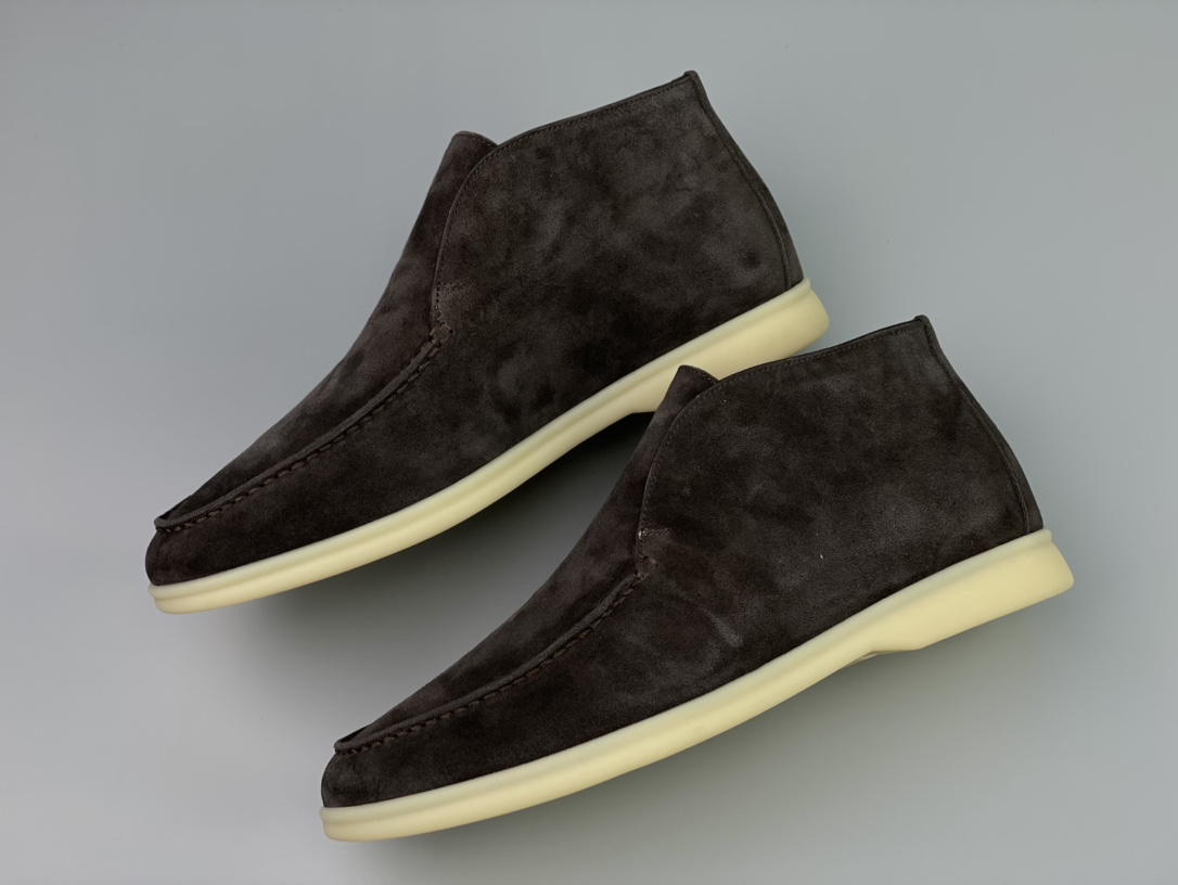 Loro Piana White Sole Summer Walk Loafers In Brown - 