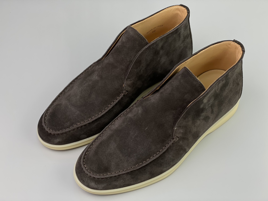 Loro Piana White Sole Summer Walk Loafers In Brown - 
