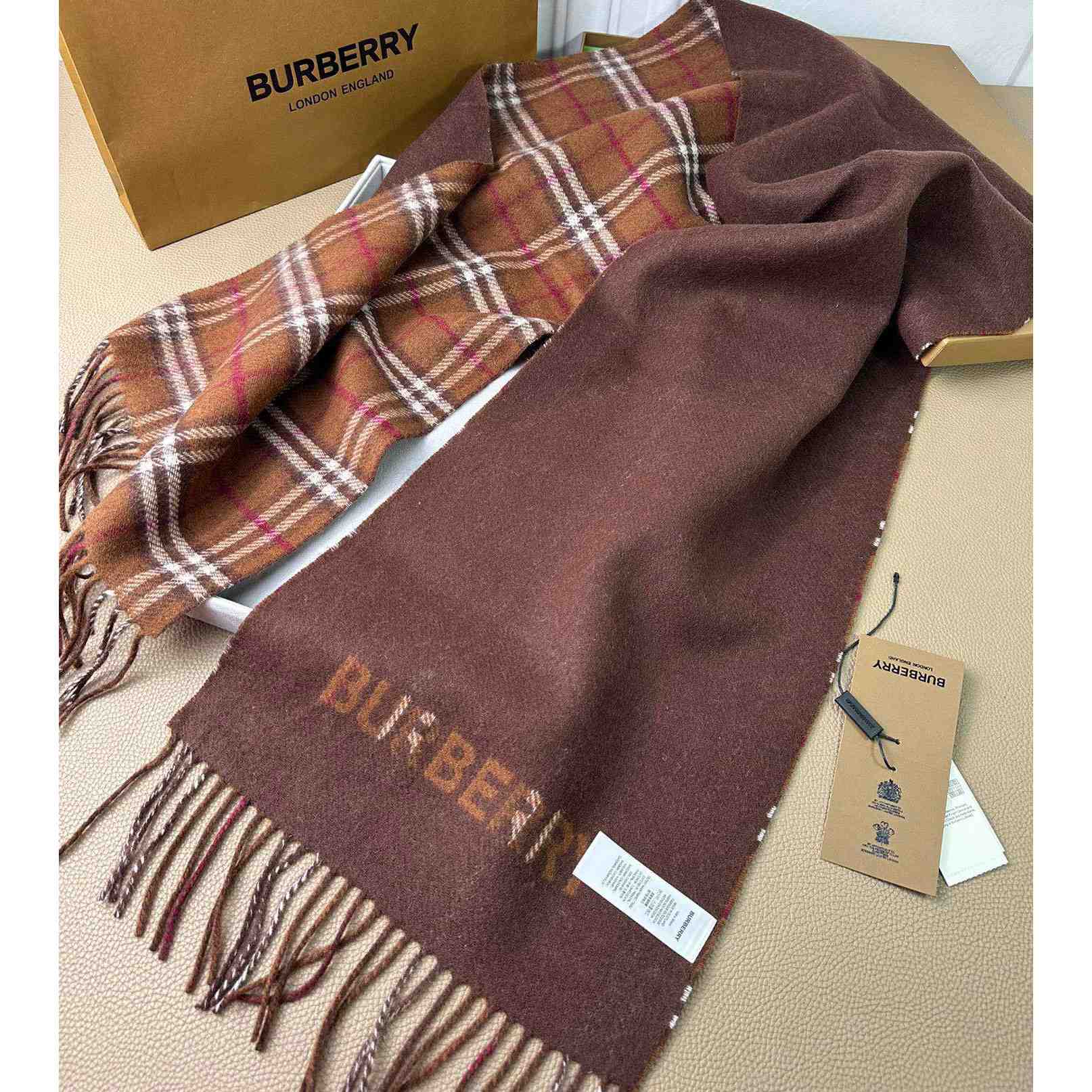 Burberry Reversible Check Cashmere Scarf - 