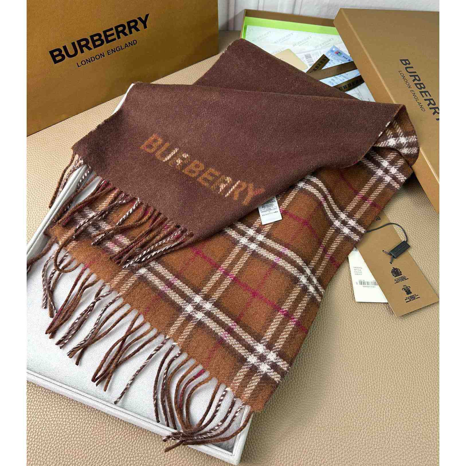 Burberry Reversible Check Cashmere Scarf - 