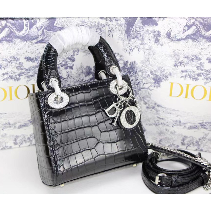 Dior Alligator Mini Lady Dior Bag (17-15-7cm) - DesignerGu