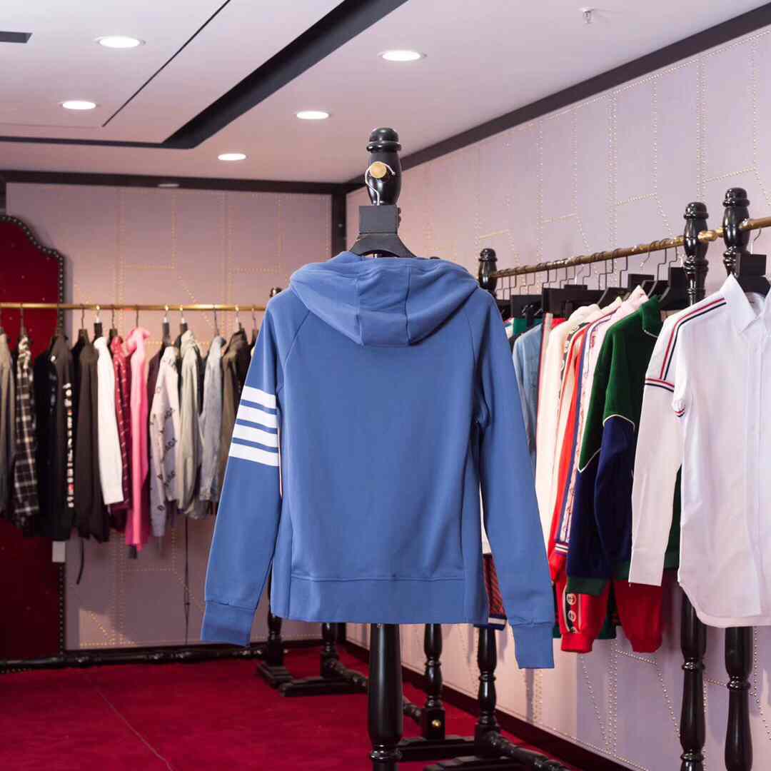 Thom Browne 4-Bar Zip-Up Cotton Hoodie - 