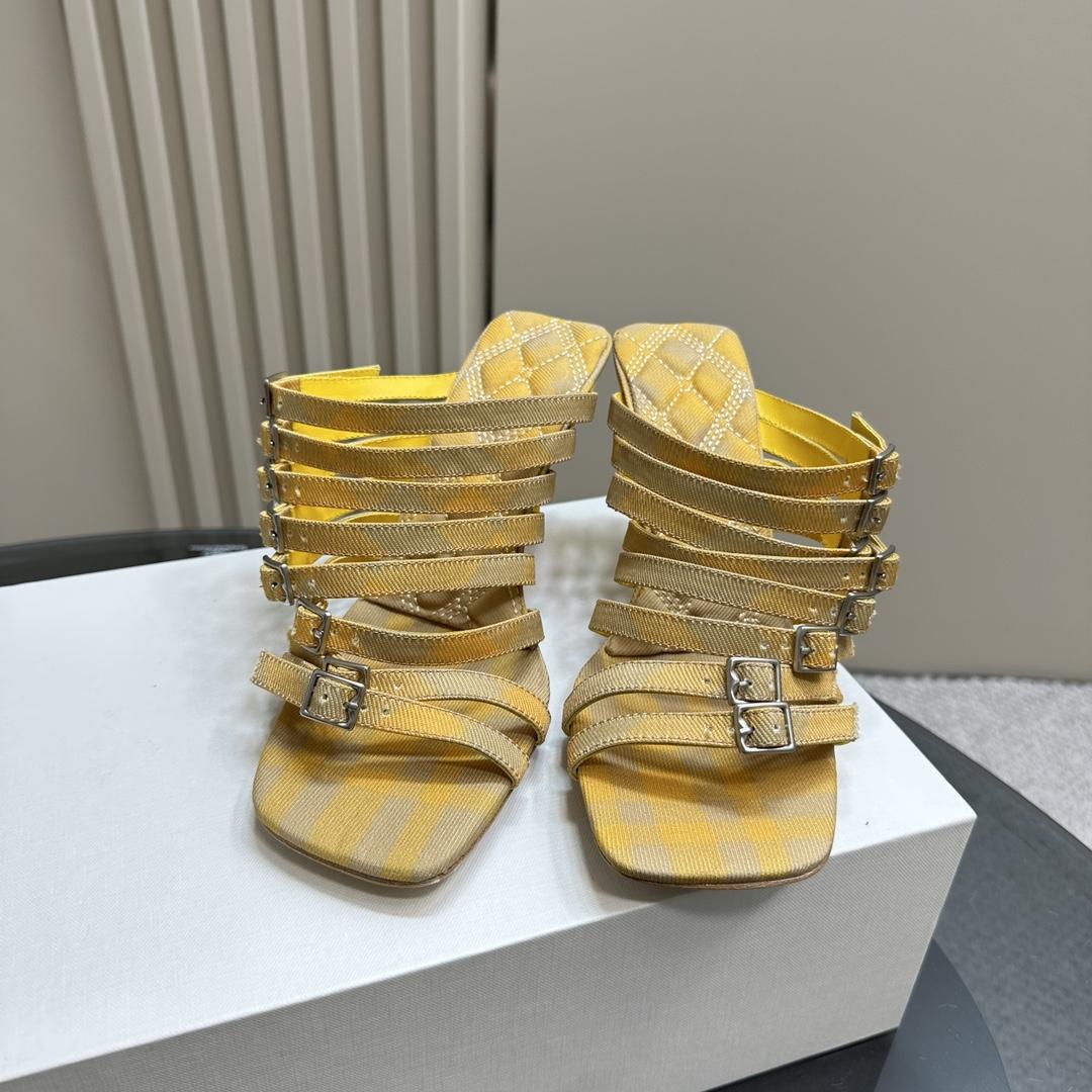 Burberry Check Cotton Step Sandals - 