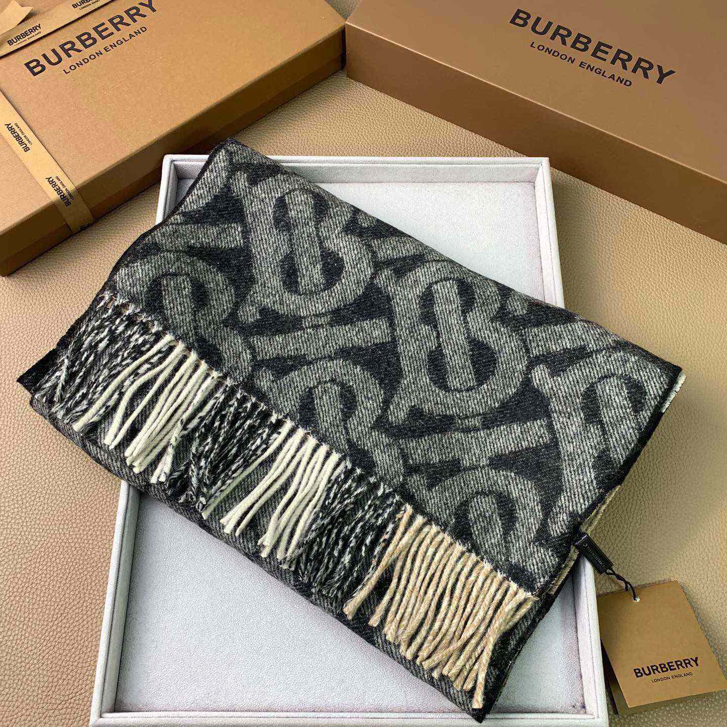 Burberry Check Cashmere Reversible Scarf - 