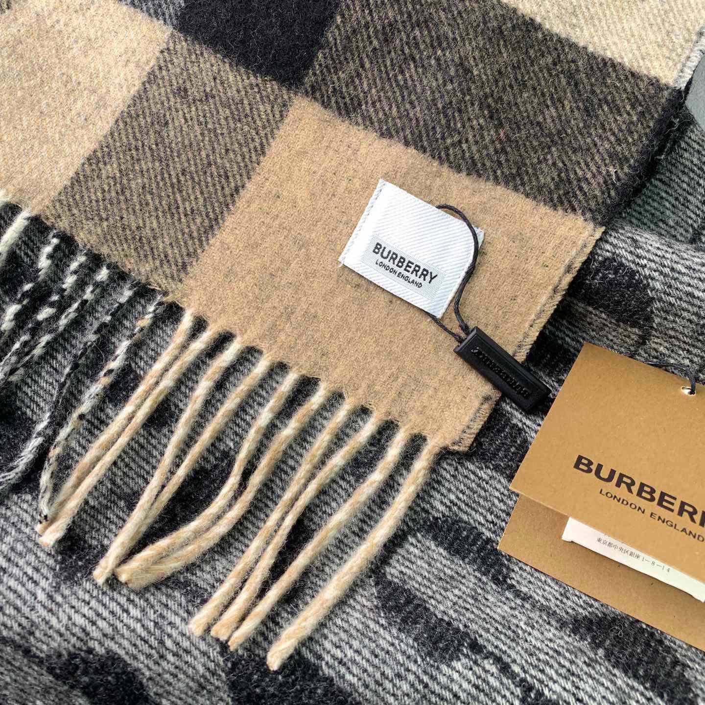 Burberry Check Cashmere Reversible Scarf - 