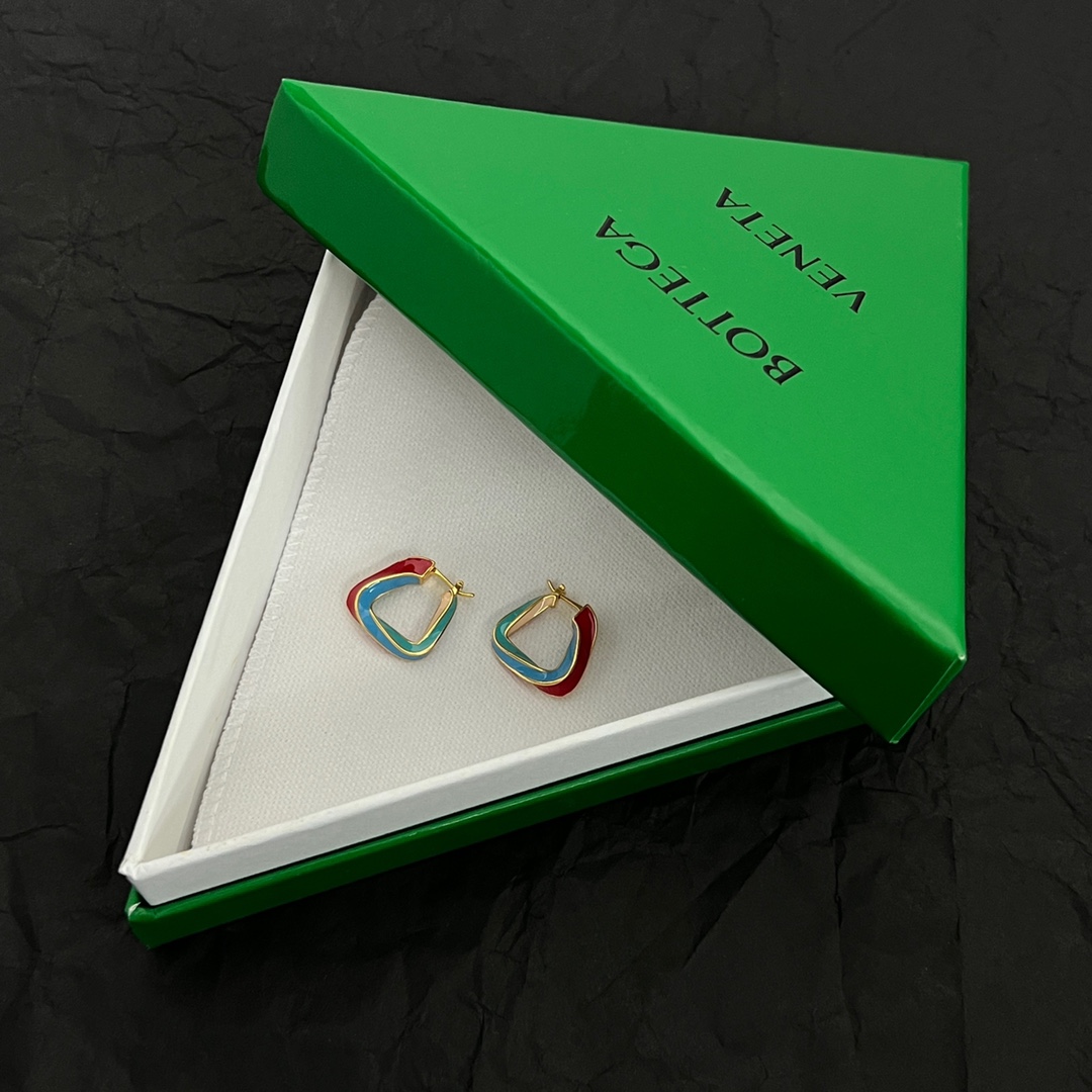 Bottega Veneta Twist Triangle Hoop Earrings - 