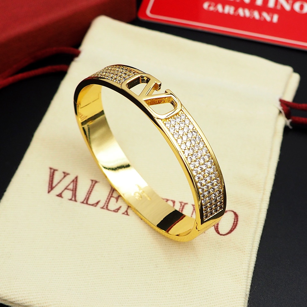 Valenti VLogo Signature Metal And Swarovski® Crystals Bangle  - 
