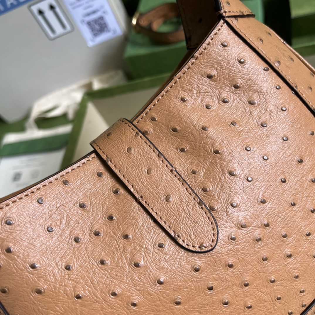 Gucci Jackie 1961 Ostrich Small Shoulder Bag(27.5*19*4cm) - 