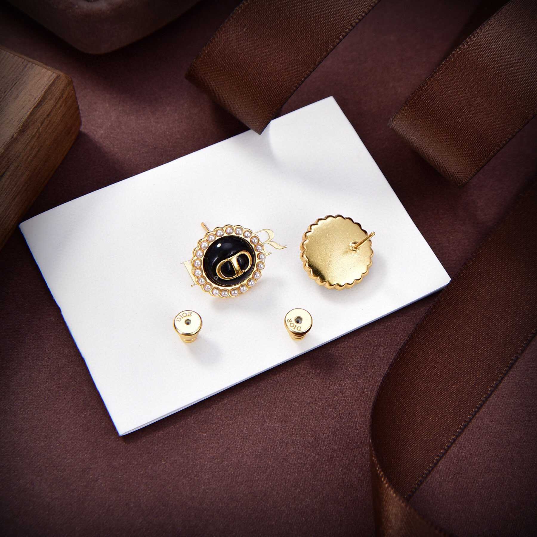 Dior Petit CD Baroque Stud Earrings - 