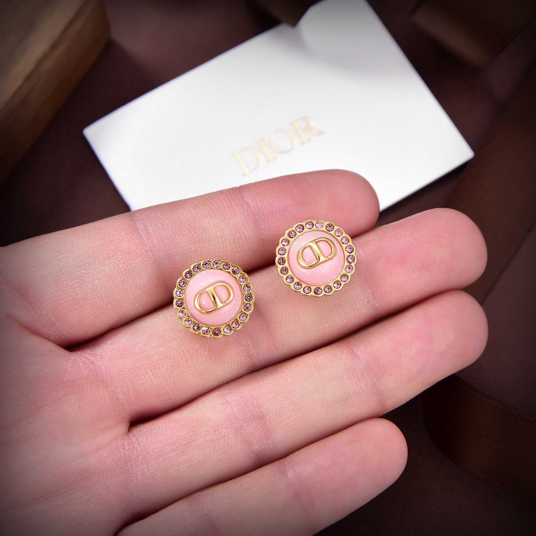 Dior Petit CD Baroque Stud Earrings - 