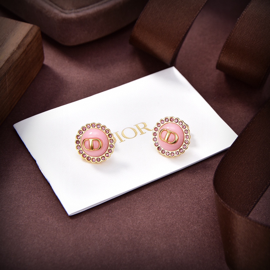 Dior Petit CD Baroque Stud Earrings - 