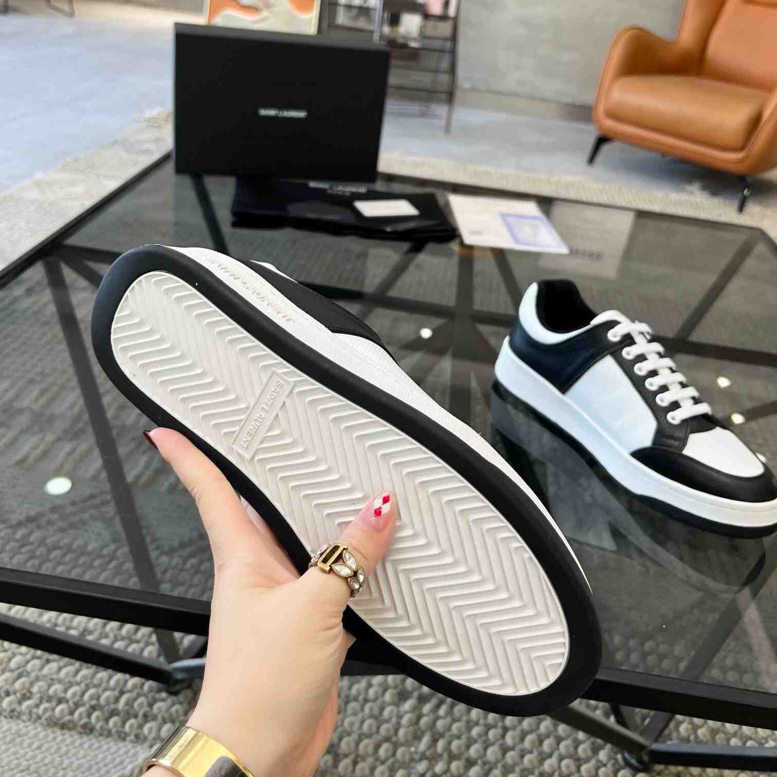 Saint Laurent SL/61 Low-top Sneakers In Perforated Leather - 