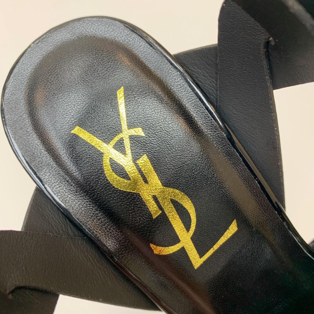 Saint Laurent Tribute Platform Sandals In Patent Leather - 