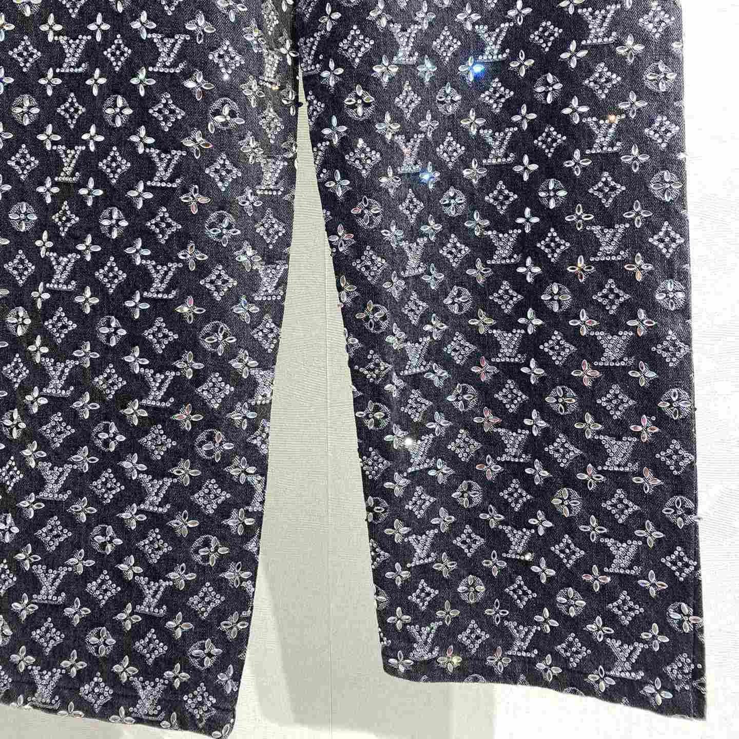 Louis Vuitton Embroidered Monogram Baggy Denim Pants   1ABY8N - 