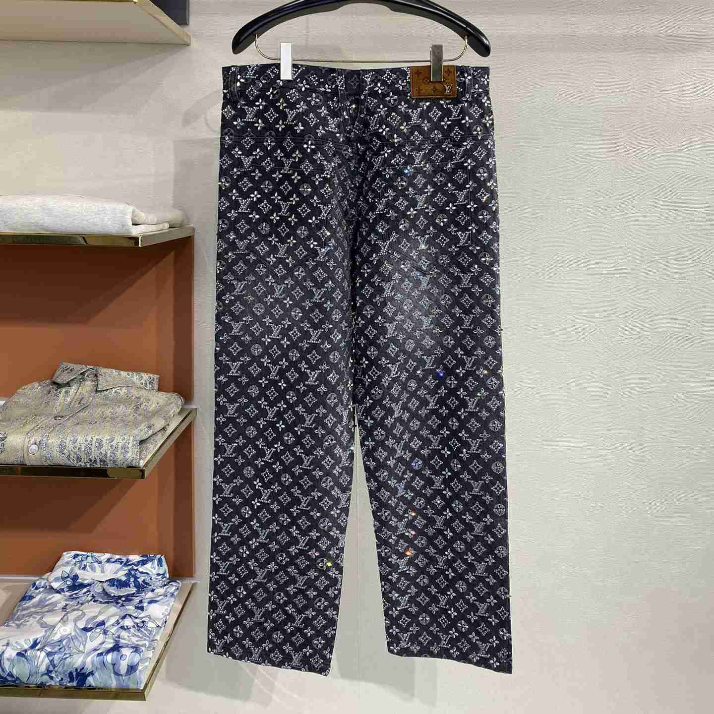 Louis Vuitton Embroidered Monogram Baggy Denim Pants   1ABY8N - 