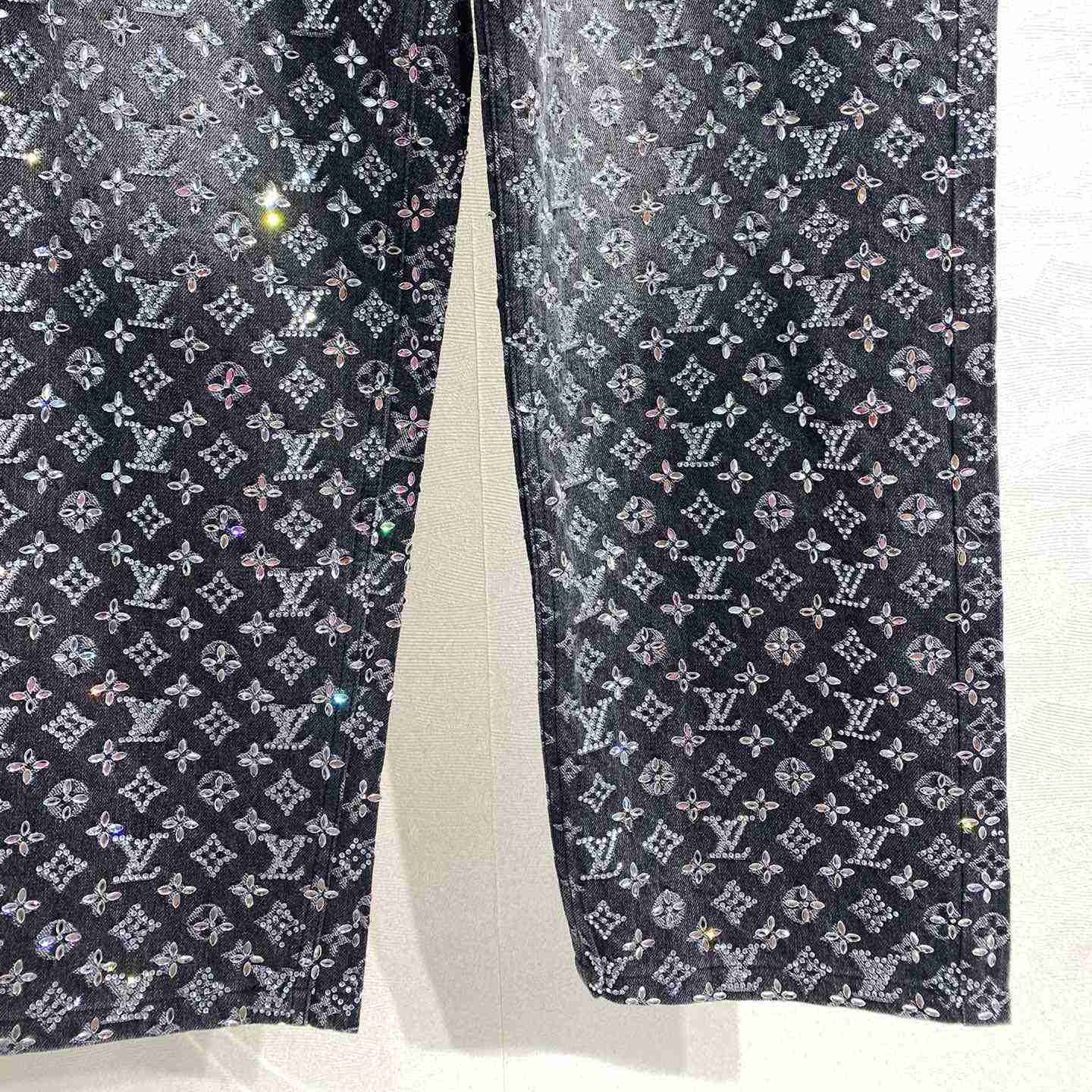 Louis Vuitton Embroidered Monogram Baggy Denim Pants   1ABY8N - 