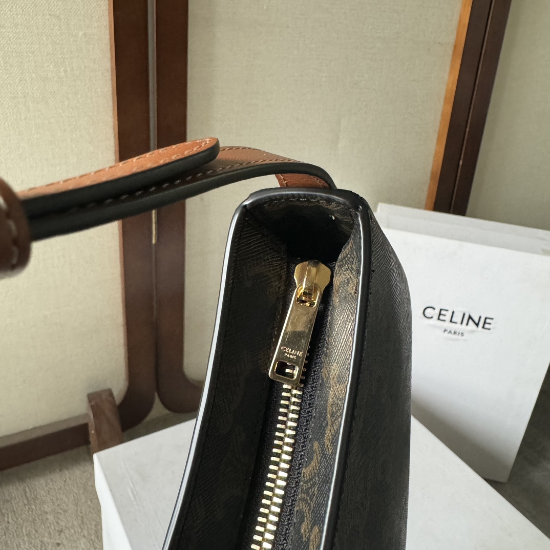 Celine Medium Tilly Bag In Triomphe Canvas And Calfskin  - 