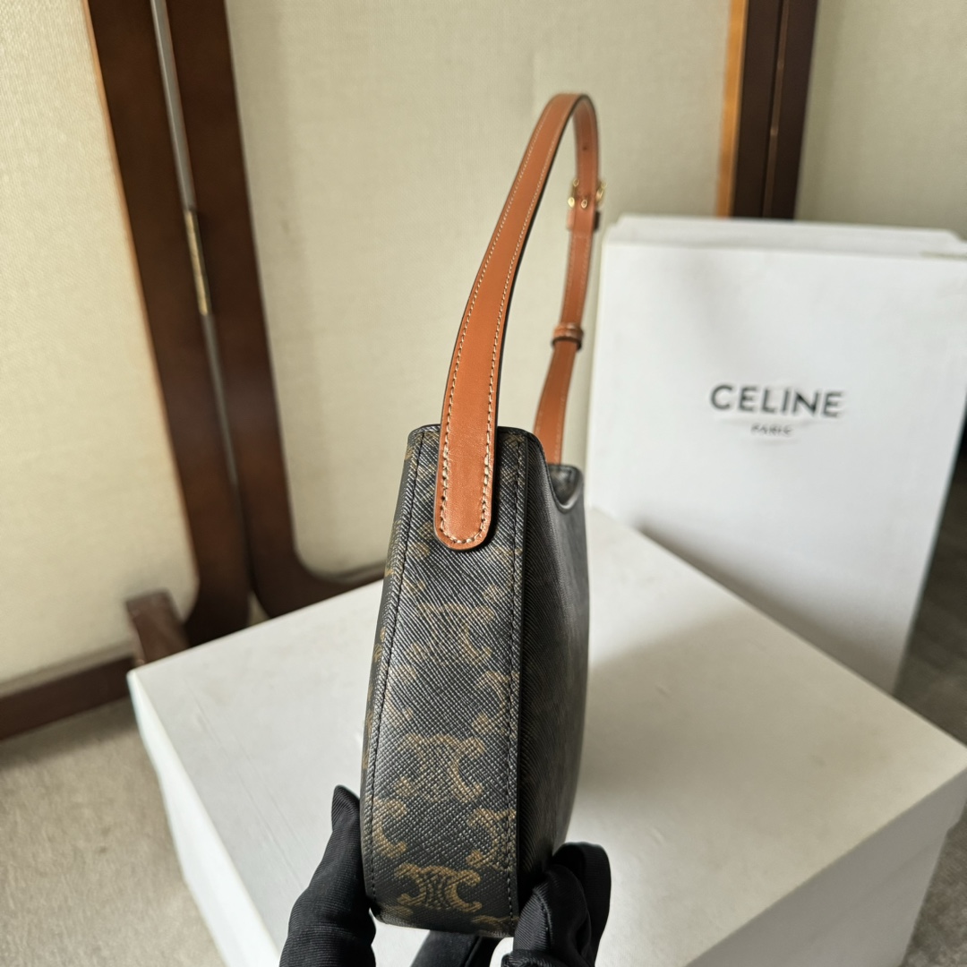 Celine Medium Tilly Bag In Triomphe Canvas And Calfskin  - 