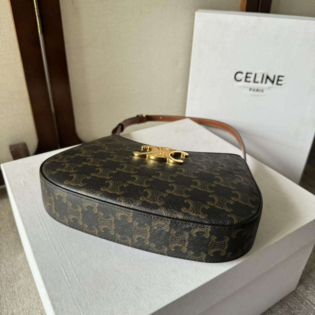 Celine Medium Tilly Bag In Triomphe Canvas And Calfskin  - 