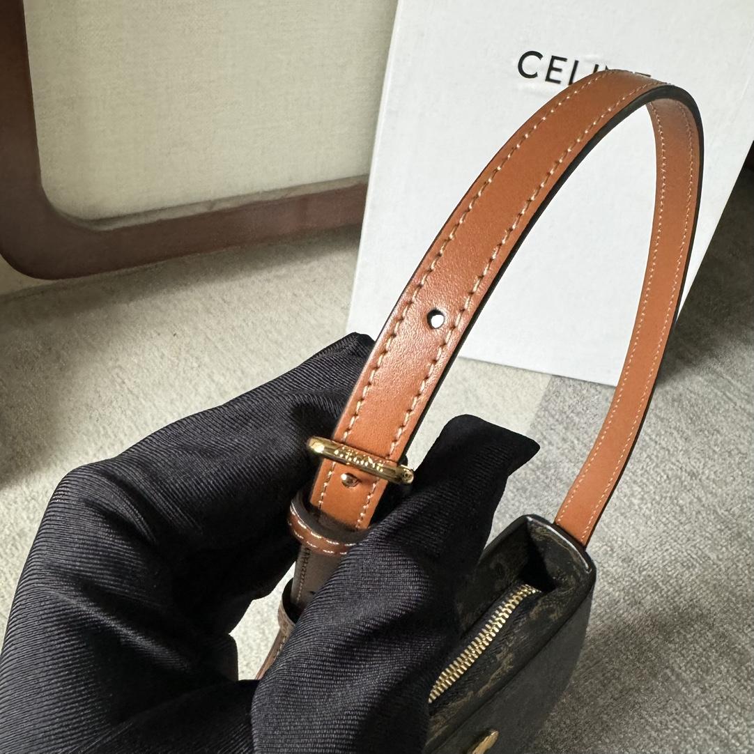 Celine Medium Tilly Bag In Triomphe Canvas And Calfskin  - 