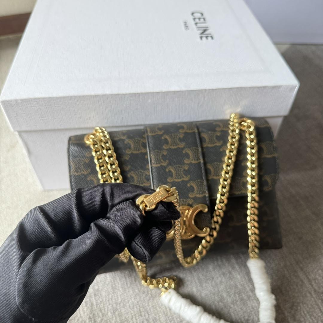 Celine Medium Celine Victoire Bag In Triomphe Canvas - 