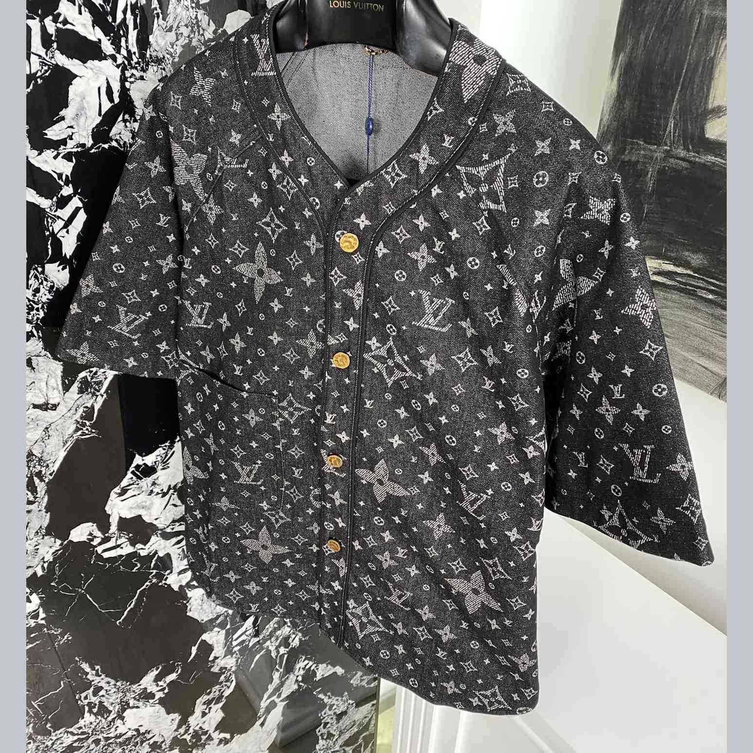 Louis Vuitton Monogram Denim Baseball Shirt - 