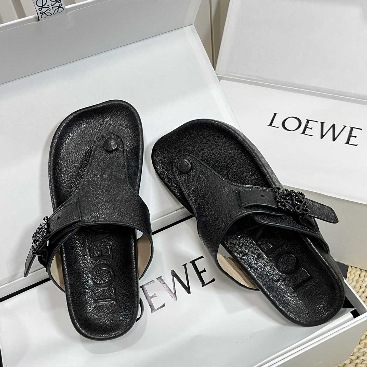 Loewe Anagram Ease Sandal In Kidskin - DesignerGu