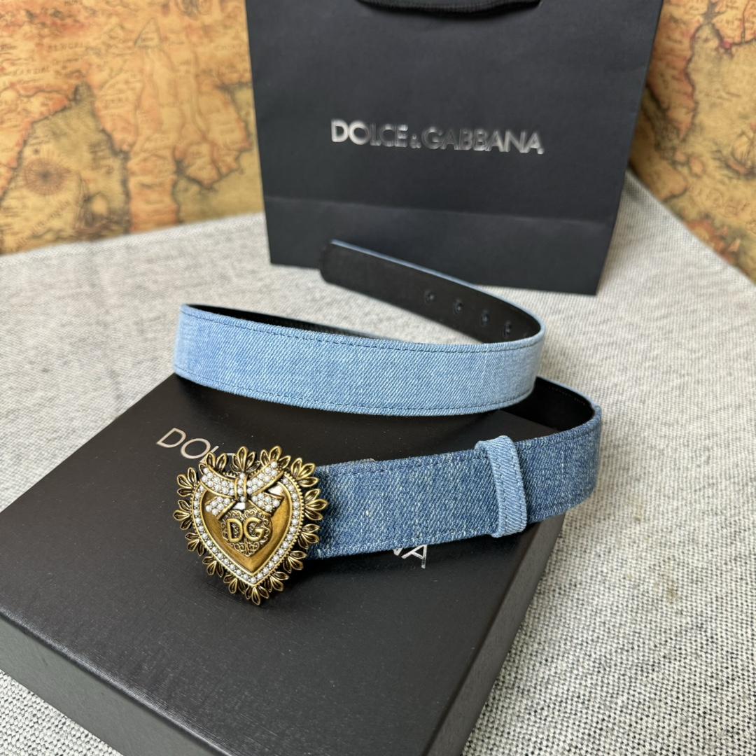 Dolce & Gabbana Devotion Denim Belt - 