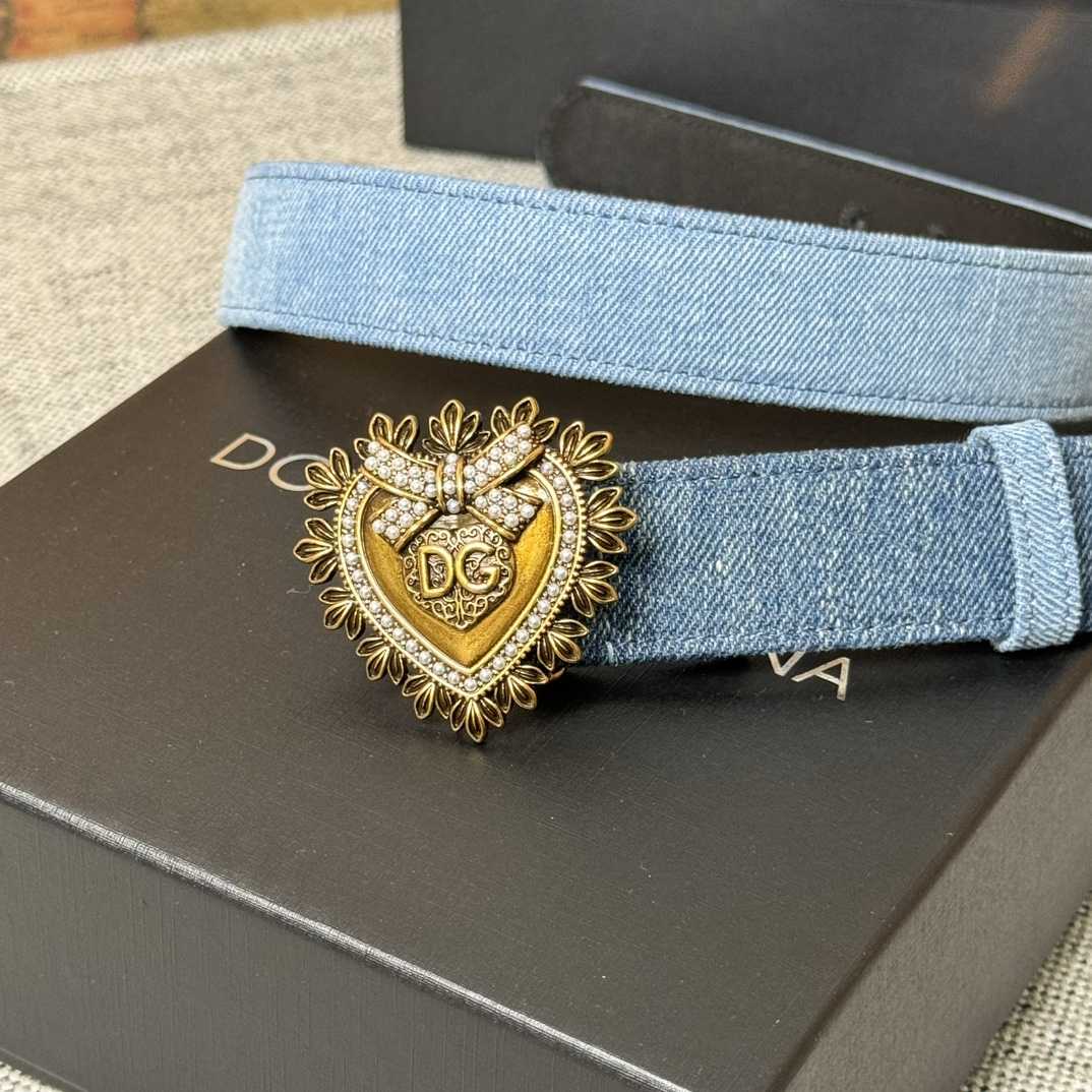 Dolce & Gabbana Devotion Denim Belt - 