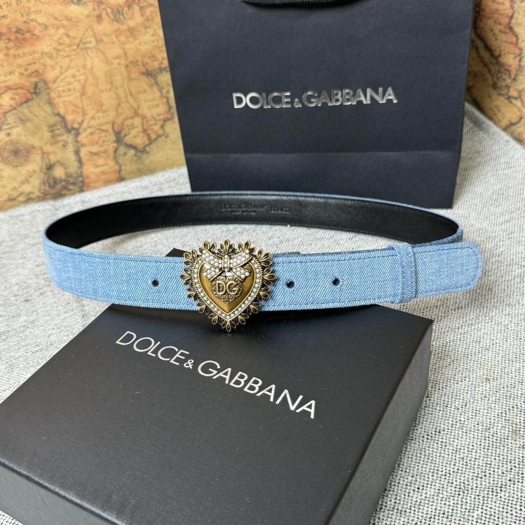 Dolce & Gabbana Devotion Denim Belt - 